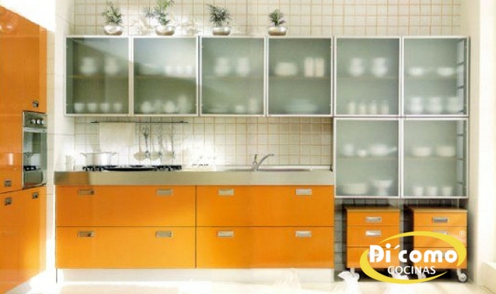 ¿Qué tipo de puertas de cristal hay para los muebles de cocina?